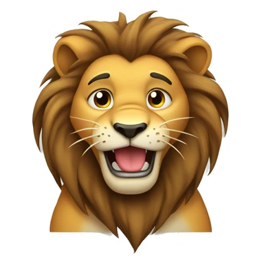 Cute young male lion holding back tears 🥹 showing hole lion sticker