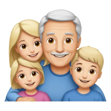 Papa solo avec ses deux filles et son fils sticker