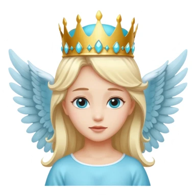 an angel with a cyan crown on her head, 4 wings sticker