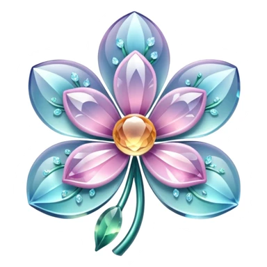 Sparkly glossy Pastel  glass crystal flower  sticker