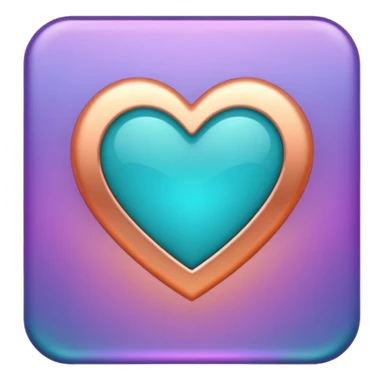 I need a teal, orange , purple, and rose gold Heart emoji  sticker