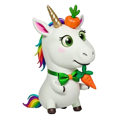 a unicorn with tiny legs and a carrot for a horn  sticker