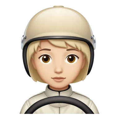 In a race car with a Kippa and short hair sticker