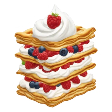 Mille feuille with berries and whipped cream  sticker