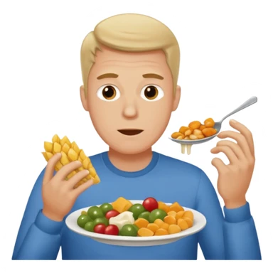 a tall white man eating 100 different foods sticker