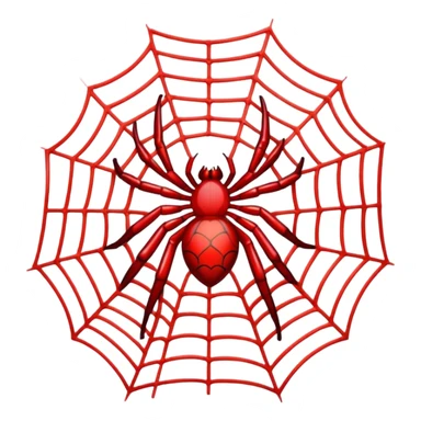 A red spiderweb sticker