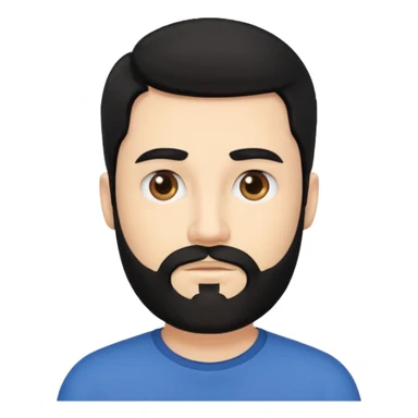 Hombre blanco con barba, su cabello es negro sticker