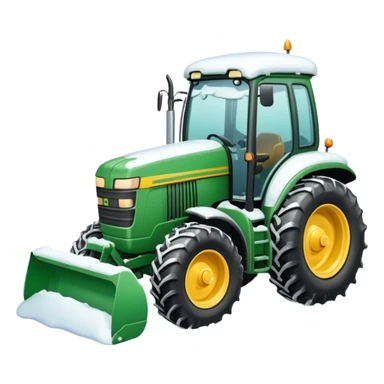 Big Green tractor with yellow blade pushing snow sticker