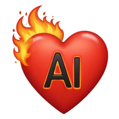 fireheart with letter A, heart is red and colour of A is black sticker