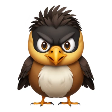 A angry common myna bird cute emoji sticker