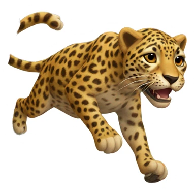 leapord jumping off a cliff sticker