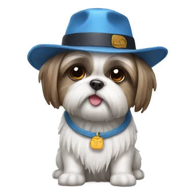 shi tzu with hat sticker