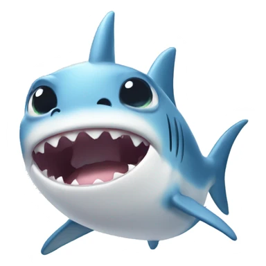 baby shark with a unicorn horn crying sticker