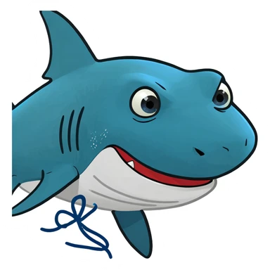 Tiburón con tenis azules  sticker