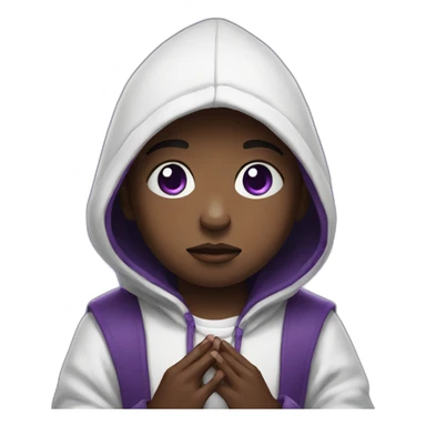 Purple eyed boy with panda hoodie praying sticker