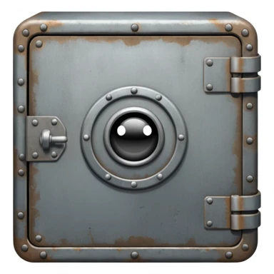 a vault with newspaper articles peeping out from inside the vault. sticker