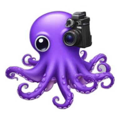 Purple octopus with camera sticker