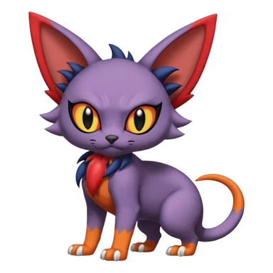Noibat-Sphynx-Nargacuga-Litten-Torracat-fusion-Fakemon-Pokémon-creature  sticker