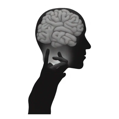 human-silhouette-shushing-with-little-brain sticker