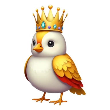 Bird with a crown sticker