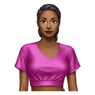 Realistic magenta cut out silk crop top blouse. sticker