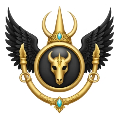 holy saint emblem with black wings with horn sticker