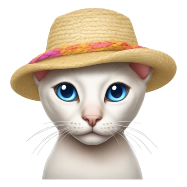 Hairless cat wearing a sunhat sticker