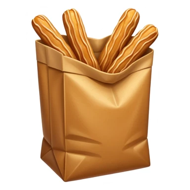 Un sac en papier normal avec à l’intérieur plusieurs churros au caramel bien sucree sticker