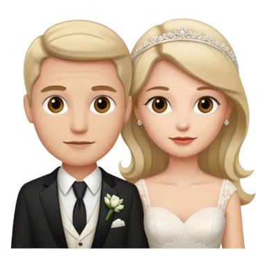 Wedding Modern Classic 2 people sticker
