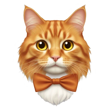 Orange long haired cat with a bow tie  sticker