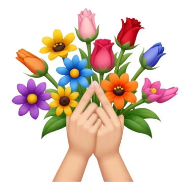 💐 and middle fingers remove the person more flowers, middle fingers only with non metallic hands  sticker