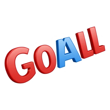 Word “Goal” sign comic style blue (#00A3E0) and red (#F9423A)  sticker