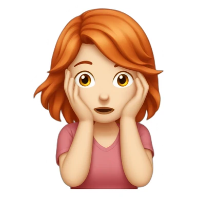 Red-haired girl facepalm sticker
