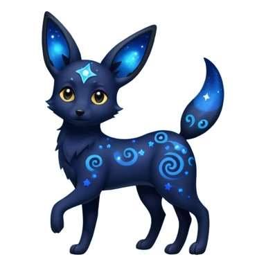 Dark-Deep-Cobalt-Blue Nebulae Starry Sparkly Swirly-patterned Star-patterned Umbreon-spirit sticker