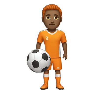 Soccer player in tangerine and orange kit sticker