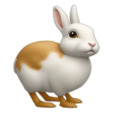 Un petit lapin qui monte sur une poule sticker