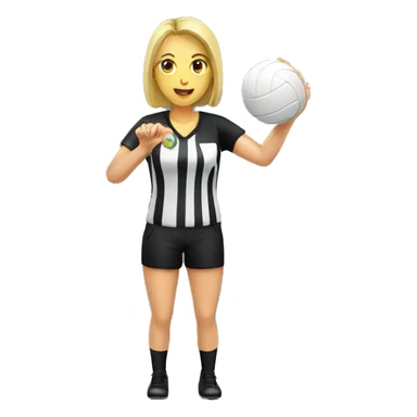 volleyball woman referee with whistle sticker