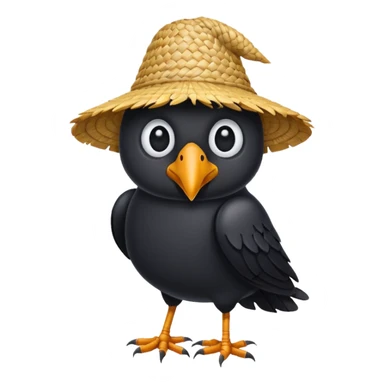 straw crow sticker