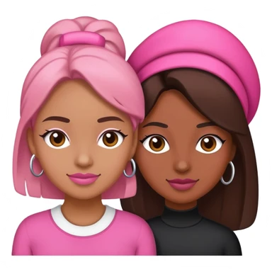 Pink and white brownskin bestie and pink and black brownskin bestie  sticker