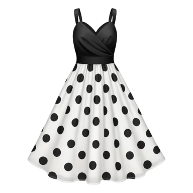 White dress with black polka dots sticker
