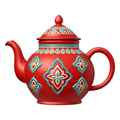 moroccan style ornamented red teapot sticker