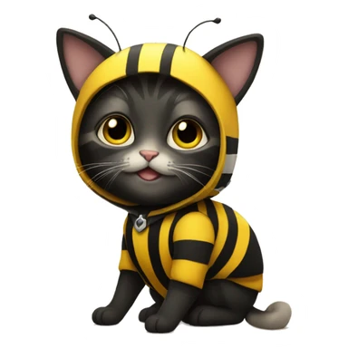 cat in a bumblebee costume sticker
