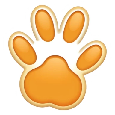 a very light pale pastel yellow-orange pawprint sticker