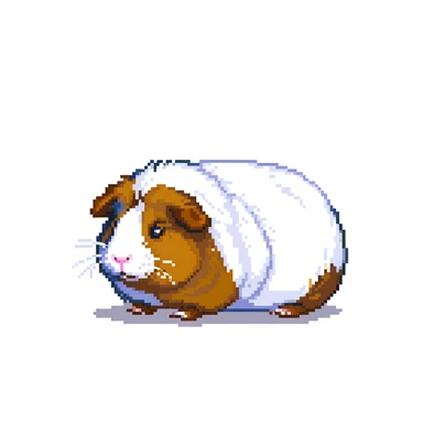 cute guinea pig with fluffy fur sticker