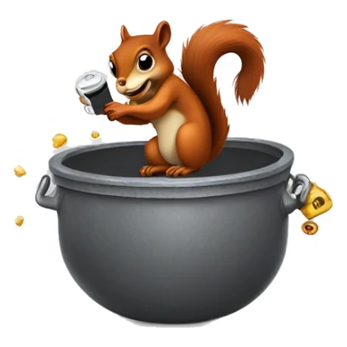 A mad squirrel dropping a phone in a vat of acid ￼ sticker