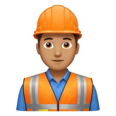 man in orange hi vis vest sticker