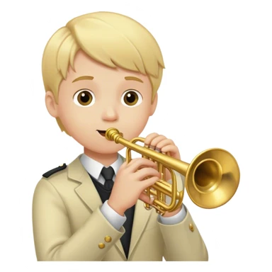 Blonde haired boy playing trumpet sticker