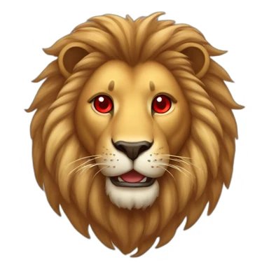 Lion face with red hearts in his eyes, he looks so much in love sticker