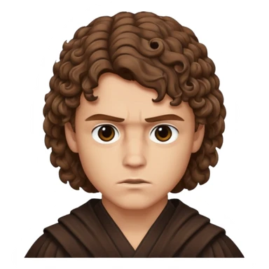 Anakin skywalker scar left eye curly brown hair sticker