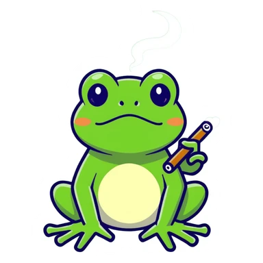 Frog smoking  sticker
